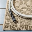 Pemberly Row Contemporary 9' x 12' Indoor Outdoor Area Rug in Brown