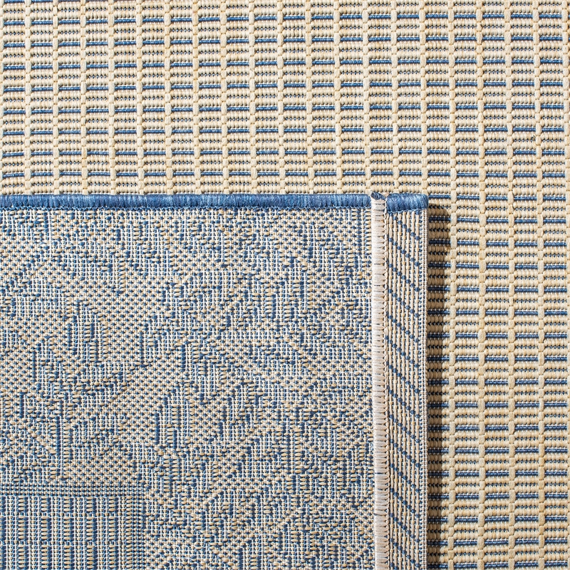 Pemberly Row Contemporary 9' x 12' Indoor Outdoor Area Rug in Natural