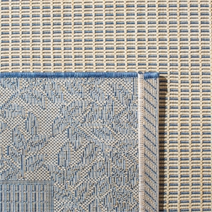 Pemberly Row Contemporary 9' x 12' Indoor Outdoor Area Rug in Natural