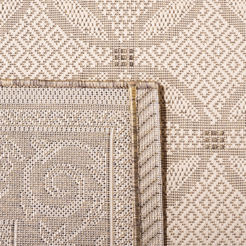 Pemberly Row Contemporary 9' x 12' Indoor Outdoor Area Rug in Natural