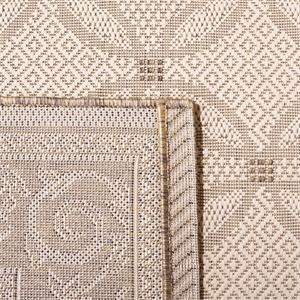 Pemberly Row Contemporary 9' x 12' Indoor Outdoor Area Rug in Natural