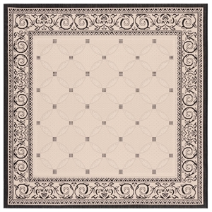 Pemberly Row Contemporary Square 6'7&quot Indoor Outdoor Area Rug in Sand