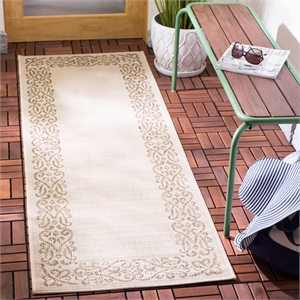 Pemberly Row 2'4&quot x 12' Indoor Outdoor Runner Rug in Natural