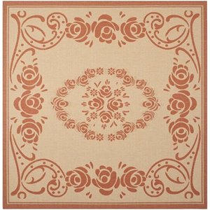 Pemberly Row Square 7'10&quot Indoor Outdoor Area Rug in Natural