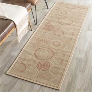 Pemberly Row 2'4&quot x 12' Indoor Outdoor Runner Rug in Natural