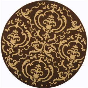 Pemberly Row Round 7'10&quot Indoor Outdoor Area Rug in Chocolate