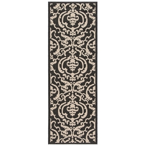 Pemberly Row Contemporary 2'4&quot x 14' Indoor Outdoor Runner Rug in Sand