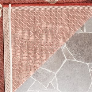 Pemberly Row Contemporary 2'3&quot x 14' Indoor Outdoor Runner Rug in Red