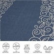 Pemberly Row Contemporary 9' x 12' Indoor Outdoor Area Rug in Blue