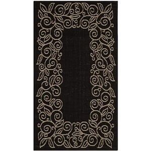 Pemberly Row Contemporary 2' x 3'7&quot Indoor Outdoor Accent Rug in Black