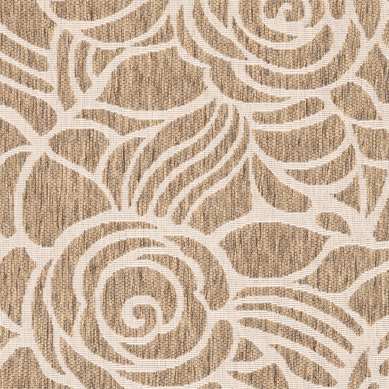 Pemberly Row Contemporary 9' x 12' Indoor Outdoor Area Rug in Coffee