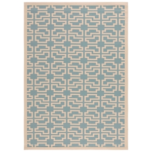 Pemberly Row Contemporary 5'3&quot x 7'7&quot Indoor Outdoor Area Rug in Aqua