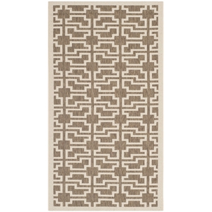 Pemberly Row Contemporary 2' x 3'7&quot Indoor Outdoor Accent Rug in Mocha