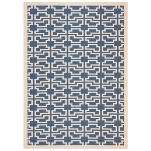 Pemberly Row Contemporary 4' x 5'7&quot Indoor Outdoor Area Rug in Blue