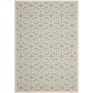 Pemberly Row Contemporary 6'7&quot x 9'6&quot Indoor Outdoor Area Rug in Blue