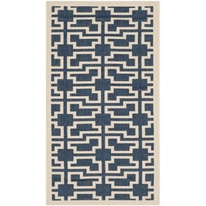 Pemberly Row Contemporary 2' x 3'7&quot Indoor Outdoor Accent Rug in Navy