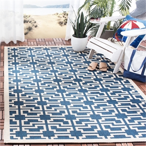 Pemberly Row Contemporary 2'7&quot x 5' Indoor Outdoor Runner Rug in Navy