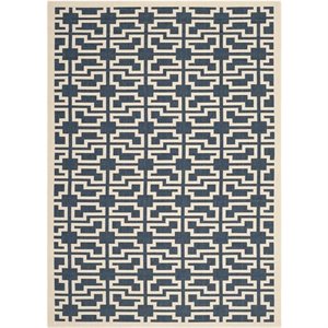 Pemberly Row Contemporary 5'3&quot x 7'7&quot Indoor Outdoor Area Rug in Navy