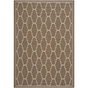 Pemberly Row Contemporary 5'3&quot x 7'7&quot Indoor Outdoor Area Rug in Brown