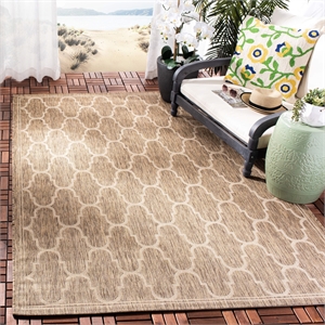 Pemberly Row Contemporary 9' x 12'6&quot Indoor Outdoor Area Rug in Brown