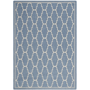 Pemberly Row Contemporary 6'7&quot x 9'6&quot Indoor Outdoor Area Rug in Blue