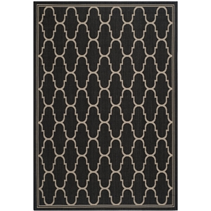 Pemberly Row Contemporary 5'3&quot x 7'7&quot Indoor Outdoor Area Rug in Black