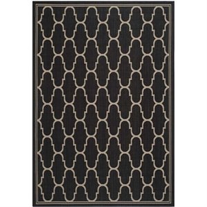 Pemberly Row Contemporary 8' x 11'2&quot Indoor Outdoor Area Rug in Black