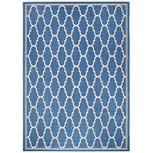 Pemberly Row Contemporary 6'7&quot x 9'6&quot Indoor Outdoor Area Rug in Navy