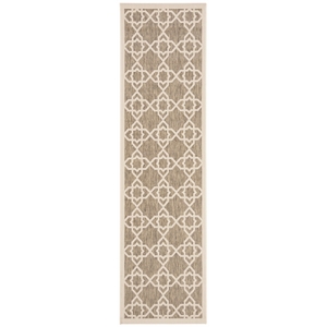 Pemberly Row Contemporary 2'3&quot x 8' Indoor Outdoor Runner Rug in Brown