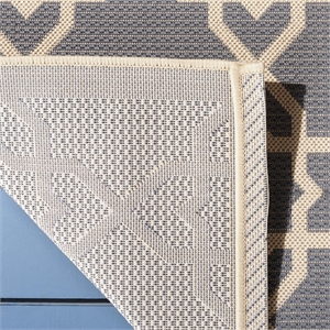 Pemberly Row Contemporary 2'3&quot x 12' Indoor Outdoor Runner Rug in Grey