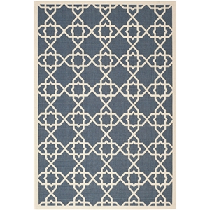 Pemberly Row Contemporary 5'3&quot x 7'7&quot Indoor Outdoor Area Rug in Navy