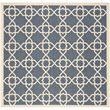 Pemberly Row Contemporary Square 4' Indoor Outdoor Area Rug in Navy