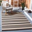 Pemberly Row Contemporary 9' x 12' Indoor Outdoor Area Rug in Black