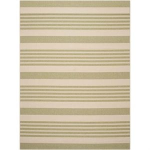 Pemberly Row Contemporary 4' x 5'7&quot Indoor Outdoor Area Rug in Beige