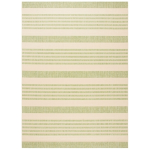 Pemberly Row Contemporary 6'7&quot x 9'6&quot Indoor Outdoor Area Rug in Beige