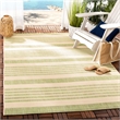 Pemberly Row Contemporary Beige Indoor Outdoor Rug in Square 5' Shape