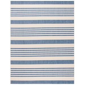 Pemberly Row Contemporary Beige Indoor Outdoor Rug 9' x 12' for Any Room