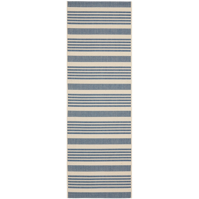 Pemberly Row Contemporary Beige Indoor Outdoor Runner Rug 2'3