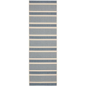 Pemberly Row Contemporary Beige Indoor Outdoor Runner Rug 2'3&quot x 10'