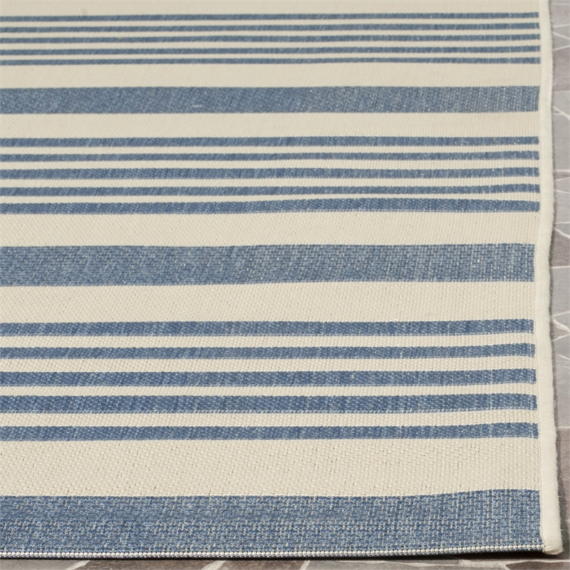 Pemberly Row Contemporary Beige Indoor Outdoor Runner Rug 2'3