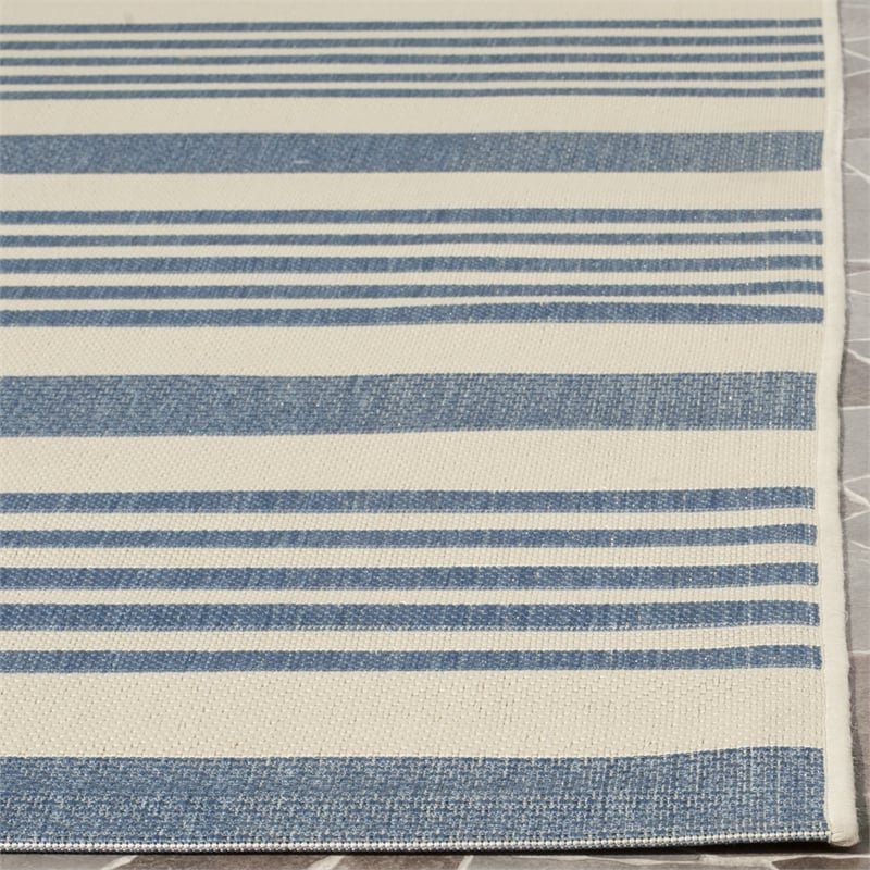 Pemberly Row Contemporary Beige Indoor Outdoor Runner Rug 2'3