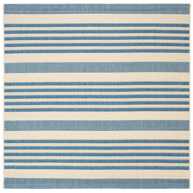 Pemberly Row Beige Indoor Outdoor Rug in Square 4' for Any Space