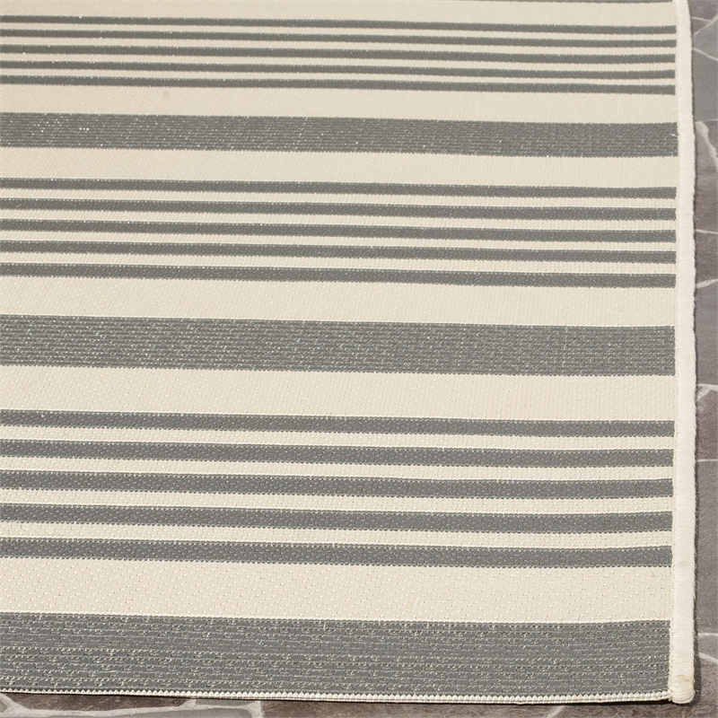 Pemberly Row Contemporary Grey Indoor Outdoor Runner Rug 2'3