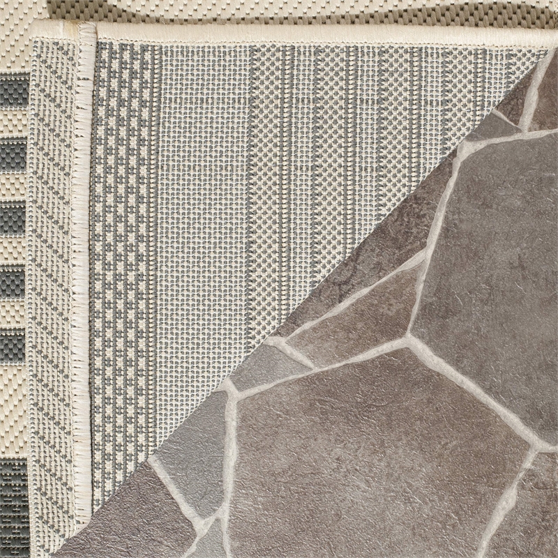 Pemberly Row Contemporary Grey Indoor Outdoor Runner Rug 2'3