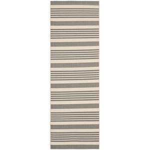 Pemberly Row Contemporary Grey Indoor Outdoor Runner Rug 2'3&quot x 14'