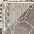 Pemberly Row Contemporary Grey Indoor Outdoor Rug in Square 5'3