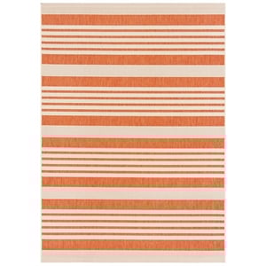 Pemberly Row Contemporary Terracotta Indoor Outdoor Rug 4' x 5'7&quot Accent