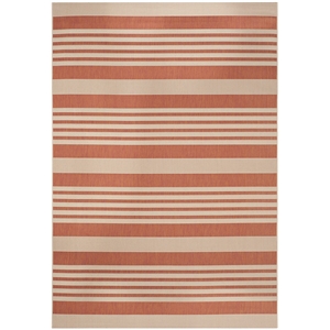 Pemberly Row Contemporary Terracotta Indoor Outdoor Rug 6'7&quot x 9'6&quot