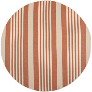 Pemberly Row Contemporary Terracotta Indoor Outdoor Rug in Round 7'10&quot