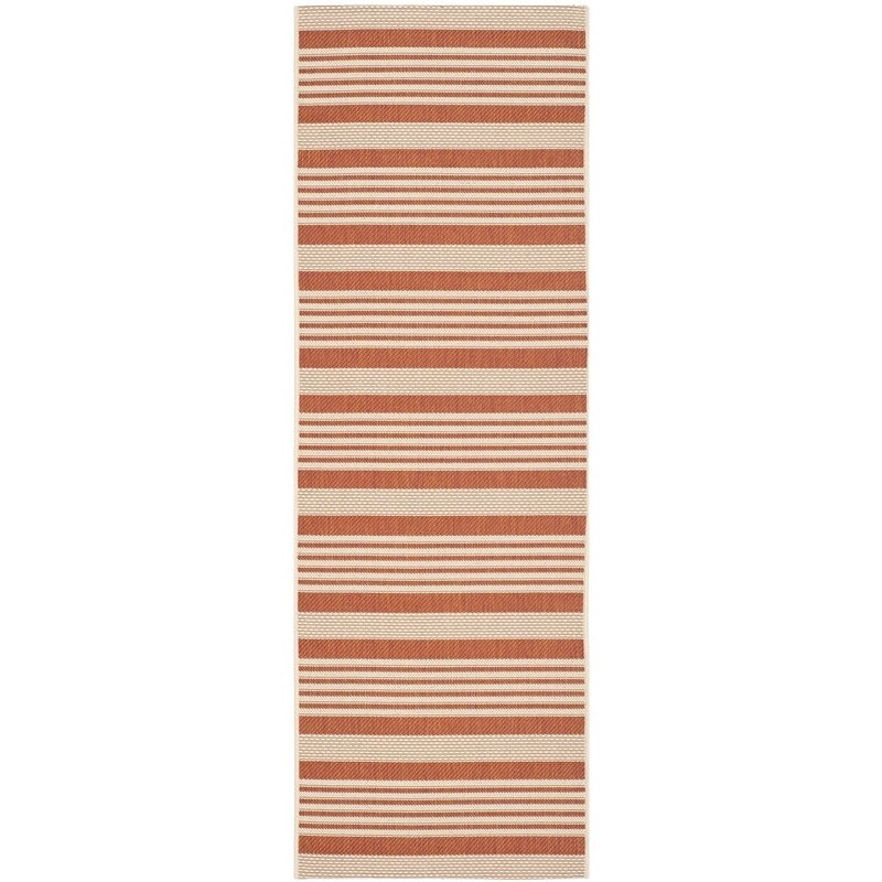 Pemberly Row Terracotta Indoor Outdoor Runner Rug 2'3